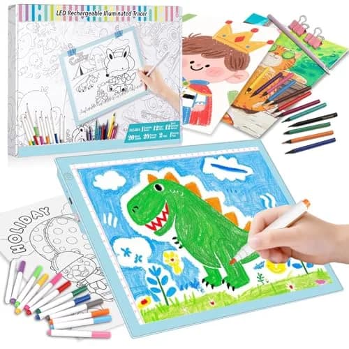 ME456 Light Up Tracing Board Kit Blue 34cm (13.4") | Rechargeable LED Drawing Tablet for Kids Ages 3-12 thumbnail 1