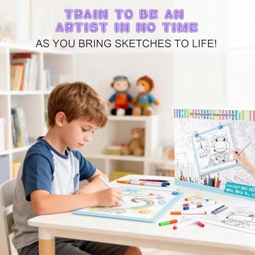 ME456 Light Up Tracing Board Kit Blue 34cm (13.4") | Rechargeable LED Drawing Tablet for Kids Ages 3-12 thumbnail 6