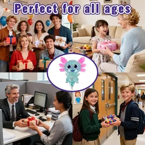 Puffwize Axolotl Squishy Toy Squeeze Stress Ball 9.5cm (3.74") | Non-Toxic Sensory Toy for Kids & Adults thumbnail 8
