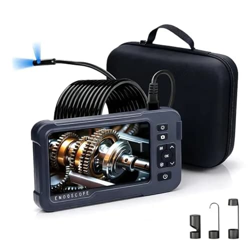 COOVIE 5-Inch HD Endoscope Camera with 3 Lenses & 8 LEDs | 5m (16.5ft) Semi-Rigid Cable, 1920P Video thumbnail 1