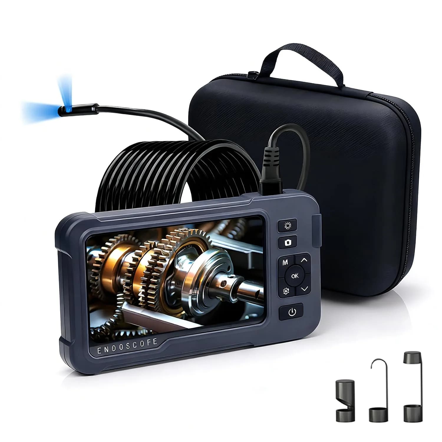 COOVIE Inspection Endoscope Camera 49.2Ft | 1080P HD Waterproof Sewer Borescope with Light — Blue