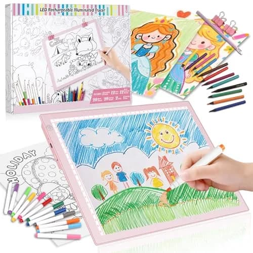ME456 LED Drawing Tablet Kit 38 cm (15 Inch) Pink | Rechargeable Light Board for Tracing & Diamond Painting thumbnail 1