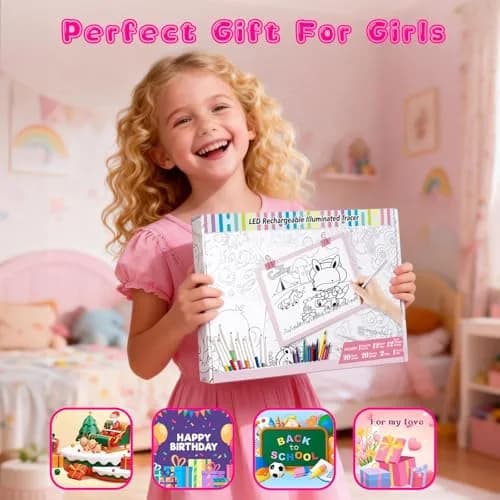 ME456 LED Drawing Tablet Kit 38 cm (15 Inch) Pink | Rechargeable Light Board for Tracing & Diamond Painting thumbnail 7