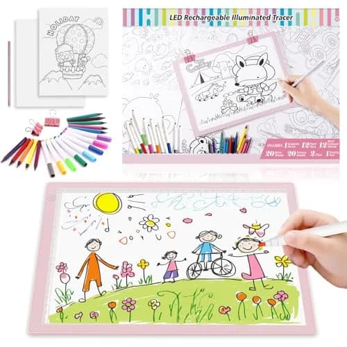ME456 LED Drawing Tablet Kit 38 cm (15 Inch) Pink | Rechargeable Light Board for Tracing & Diamond Painting thumbnail 9