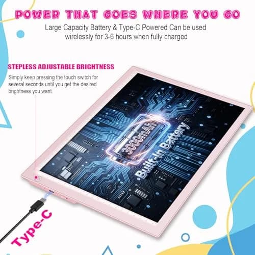ME456 LED Drawing Tablet Kit 38 cm (15 Inch) Pink | Rechargeable Light Board for Tracing & Diamond Painting thumbnail 3