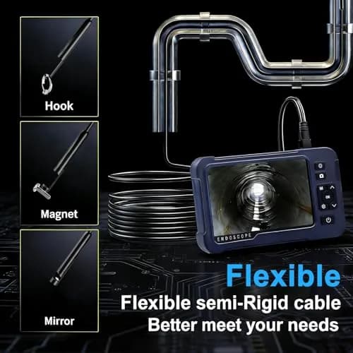COOVIE Endoscope Camera with Light 1920P HD Dual-Lens | 16.4ft Semi-Rigid Waterproof Inspection Tool thumbnail 5