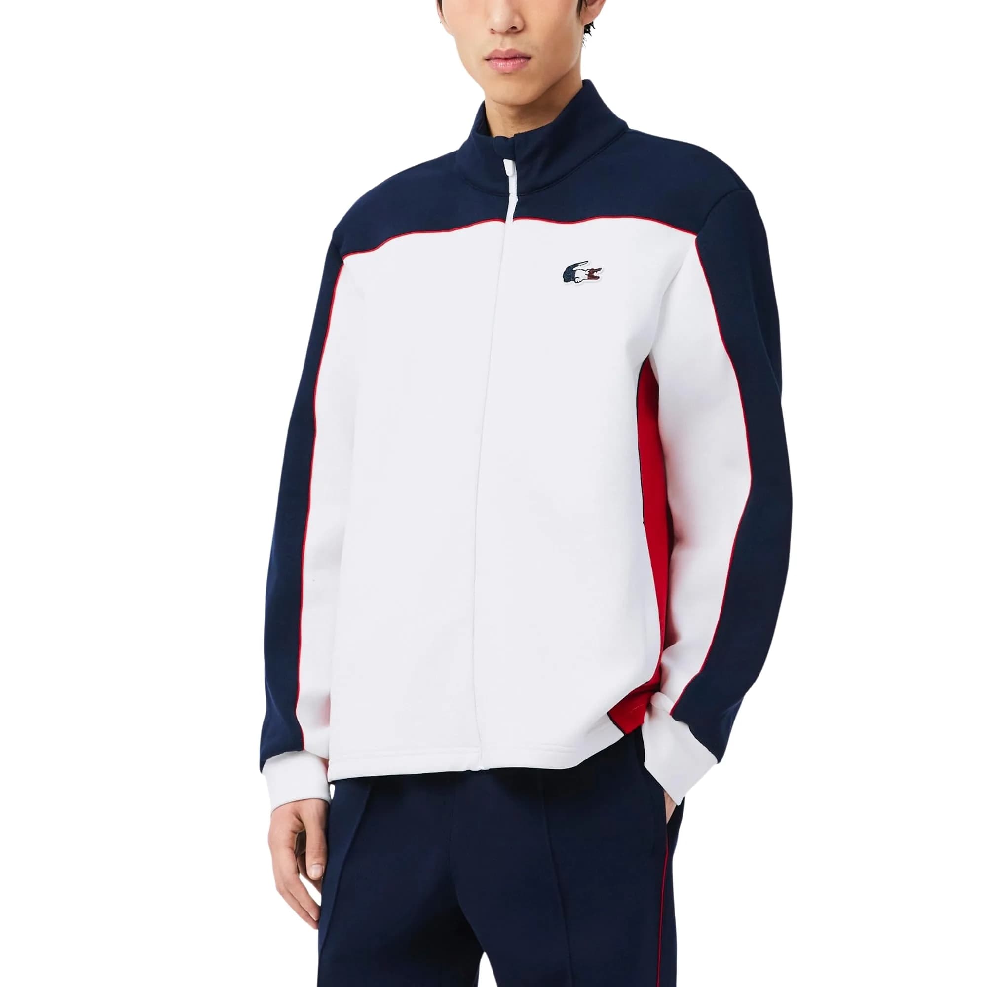 Lacoste Unisex French Tennis Team Ceremony Jacket, Navy Blue/White/Red, X-Large | Modern Color-Blocking with Official French Tennis Details - main product image
