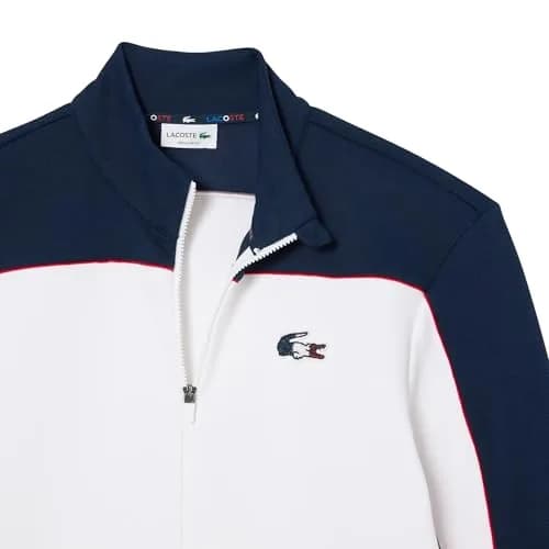 Lacoste Unisex French Tennis Team Ceremony Jacket, Navy Blue/White/Red, X-Large | Modern Color-Blocking with Official French Tennis Details thumbnail 4