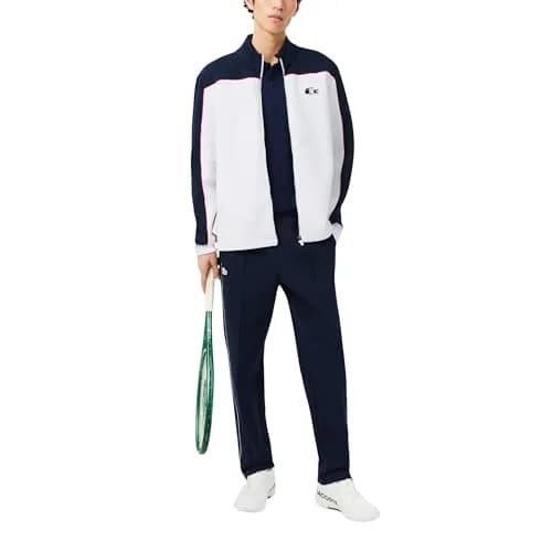 Lacoste Unisex French Tennis Team Ceremony Jacket, Navy Blue/White/Red, X-Large | Modern Color-Blocking with Official French Tennis Details thumbnail 2