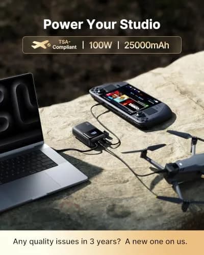 INIU Power Bank 25000mAh 100W | Travel-Ready Fast Charging Battery Pack thumbnail 2