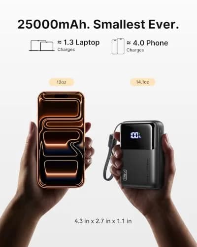 INIU Power Bank Smallest 25000mAh 100W Fast Charging | Travel-Ready, Airline Safe thumbnail 3