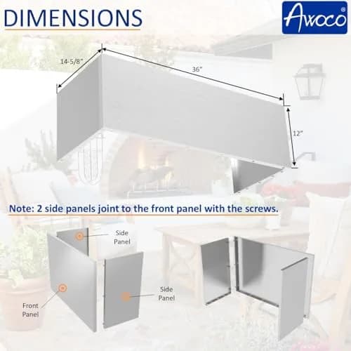 Awoco 36”W 17"H Outdoor BBQ Vent Hood with 12"H Chimney Cover | 1000CFM, 4 Speeds, Stainless Steel, Ducted Vent thumbnail 9