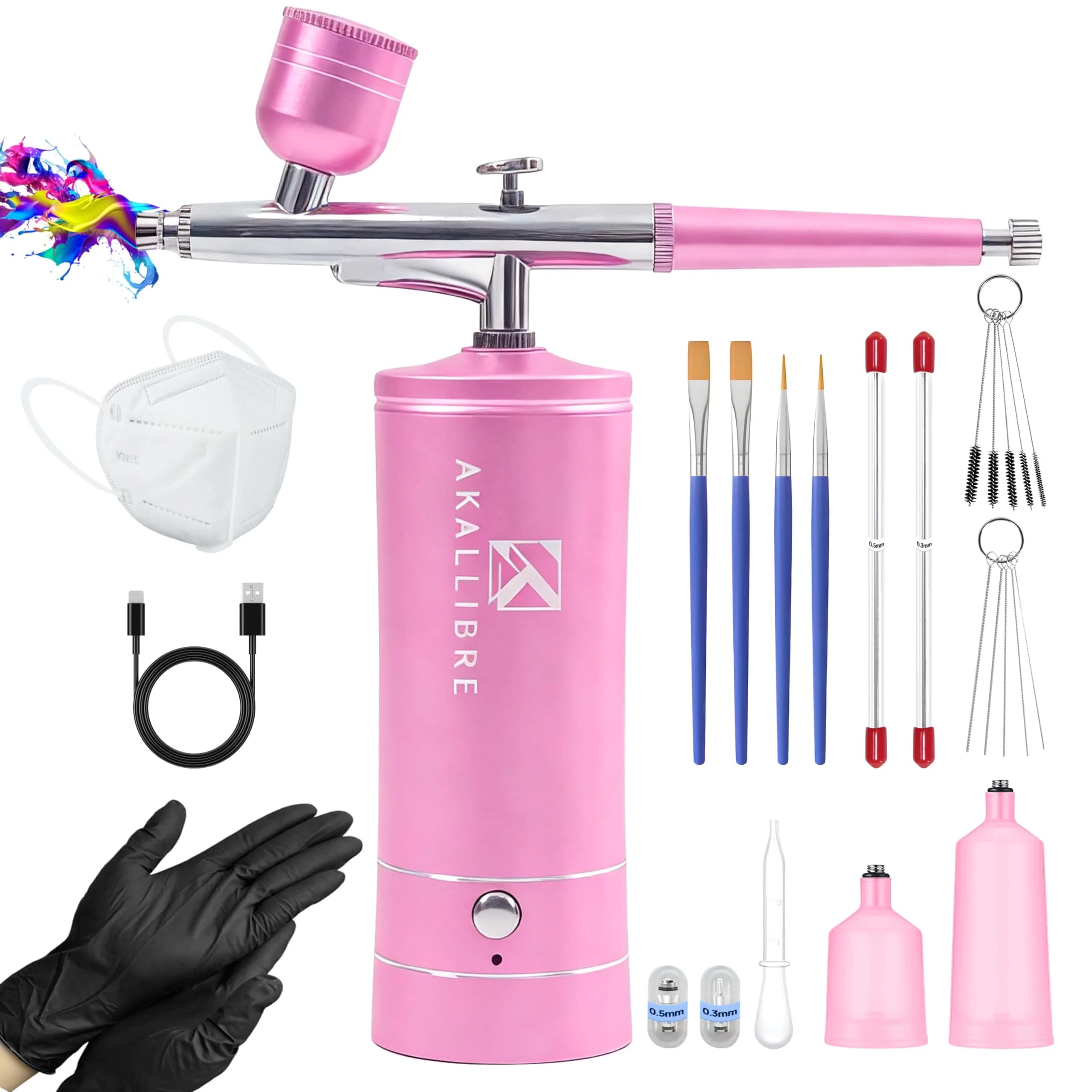 AKALLIBRE Airbrush Kit with Compressor, 48PSI High-Pressure Non-Clogging | Cordless, Adjustable, Versatile - main product image