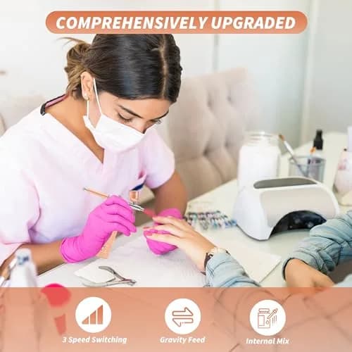 AKALLIBRE Airbrush Kit with Compressor, 48PSI High-Pressure Non-Clogging | Cordless, Portable & Versatile for Art & Makeup thumbnail 6