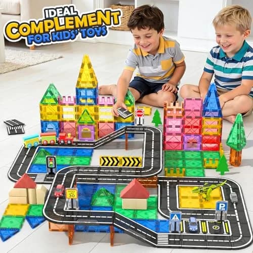 IGIVI Magnetic Tiles Road & Rail Clamp Pack | Educational Construction Toys for Kids 3+ in India thumbnail 4