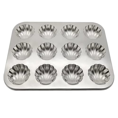 Fox Run Stainless Steel Scallop Shell Madeleine Pan, 12 French Cookie Molds | 34.1 cm x 42.2 cm x 10.5 cm thumbnail 4