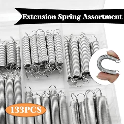 Dianrui 133-Piece Extension Spring Assortment Kit with Storage Box | 18 Sizes, Zinc Plated Steel thumbnail 6