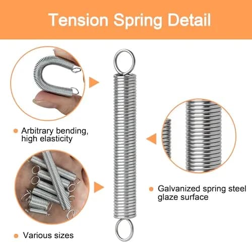 Dianrui 133-Piece Extension Spring Assortment Kit with Storage Box | 18 Sizes, Zinc Plated Steel thumbnail 3