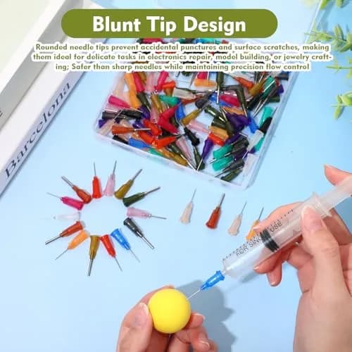 Honoson 150 Pcs Blunt Tip Needles 1/2 Inch Luer Lock, Multicolor | 14G-27G Gauge Range thumbnail 4