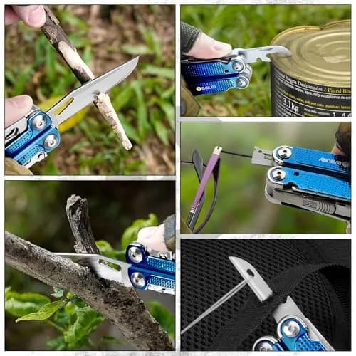 BIBURY Multitool Pliers with Blue Titanium Handle & 440A Knife | Durable & Versatile for Outdoor & DIY thumbnail 8