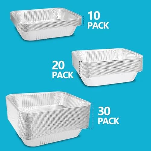 WAWINY 9x13 Thickened Aluminum Foil Pans 20 Pack | Extra Deep Disposable Roasting & Baking Pans thumbnail 3