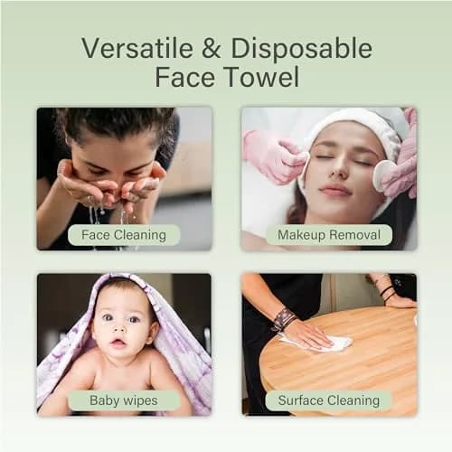 UNIFREE Facial Towels 50 Count | Ultra-Soft, Absorbent, Biodegradable, Multi-Purpose thumbnail 4