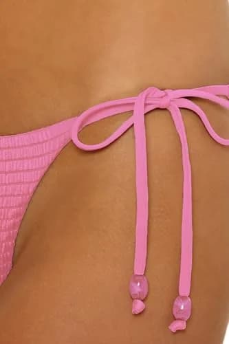 ISABELLA ROSE Maza - Women's Tie Side Bikini Bottom, Cheeky Coverage, Swimwear Separates for Women, Rosy, Small | Cheeky Brazilian Cut, Adjustable Sides thumbnail 4