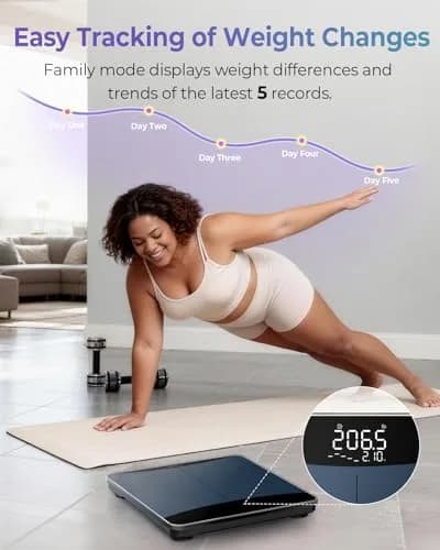Ovutek 600lb Digital Body Weight Scale with Weight Trends & Large LED Display | 272 kg (600 lb) Capacity, 0.05 kg Accuracy thumbnail 3