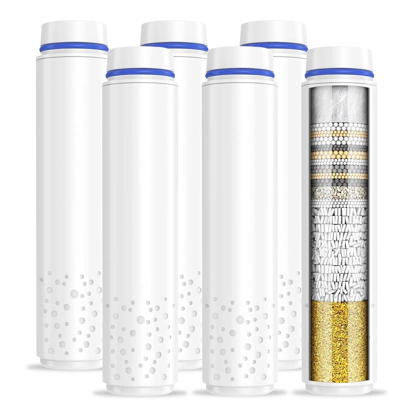 PWERAN Shower Filter 2 Pack | 18-Layer Hard Water Filtration for Skin & Hair — White