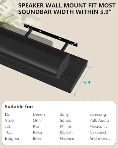WALI Black Soundbar Mount for Sonos Arc & Arc Ultra, Set of 3 | Heavy Duty 10.2 kg (22 lbs) Capacity thumbnail 7