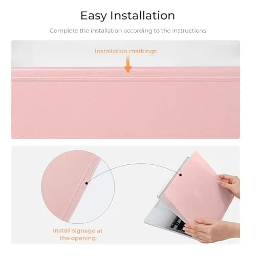 EooCoo Reinforced Anti-Crack Case for MacBook Air 13.6 inch M5-M2 Chip (2022-2026 Models) | Pink Matte Hard Shell with Shockproof Corners thumbnail 8