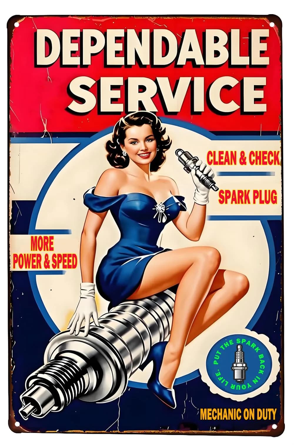 ARTCLUB Vintage Metal Sign 11.81 x 7.87 Inches | Retro Automotive Nostalgia