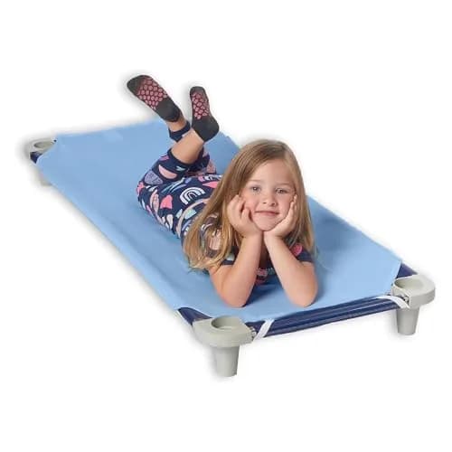 Rollee Pollee Blue Microfiber Cot Sheets 52" x 23" (132cm x 58cm) | 6-Pack for Daycare Naptime thumbnail 4