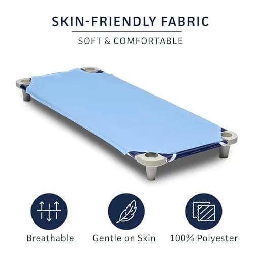 Rollee Pollee Blue Microfiber Cot Sheets 52" x 23" (132cm x 58cm) | 6-Pack for Daycare Naptime thumbnail 6