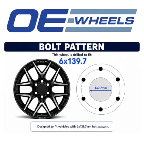OE Wheels CV26 20x9 Set(4) Silver | 6x139.7 Bolt Pattern, 28ET Offset, TBB Tires & TPMS thumbnail 6