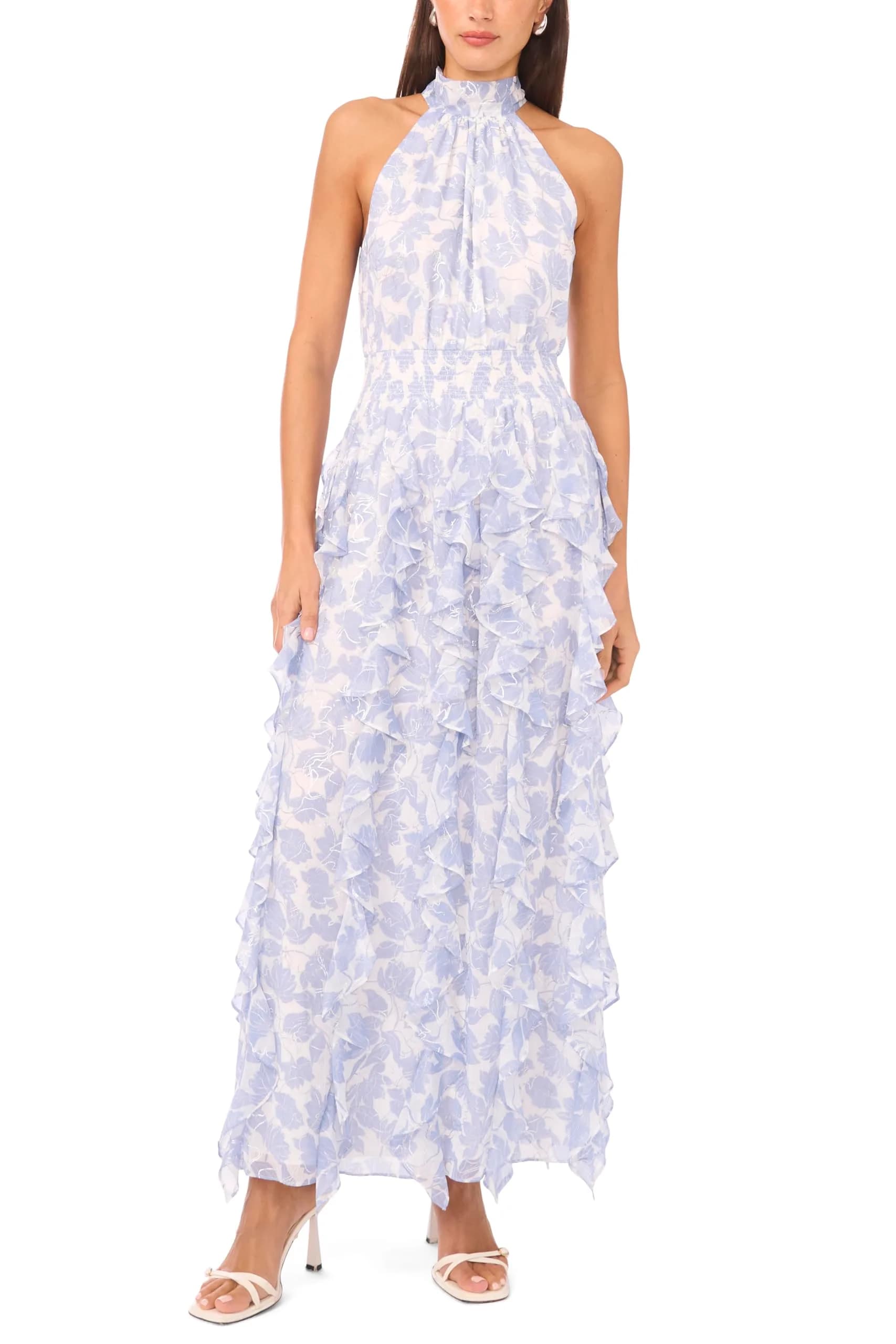 1.STATE Flounce Cascading Maxi Dress | Elegant Maxi Silhouette with Flounce Details (max 120 chars) — Riviera Wash