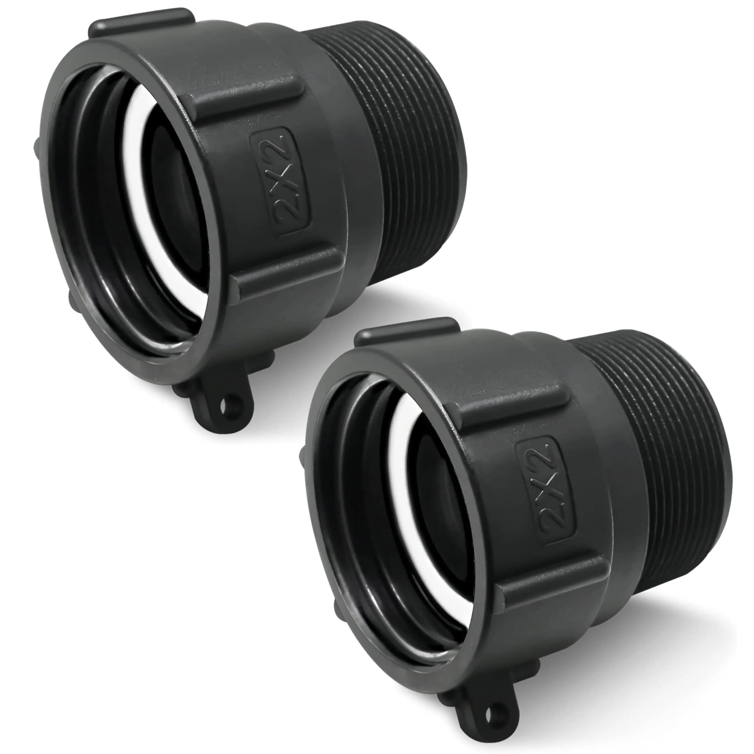 PERMINKS IBC Tote Adapter S60x6 60mm Coarse Thread to 2" NPT, 275-330 Gal, 2-Pack | Connect IBC Tanks to NPT Plumbing