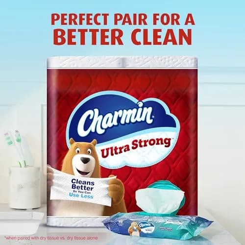 Charmin Ultra Strong Toilet Paper 12 Mega XL Rolls (3960 Sheets Total) | 4X Stronger When Wet thumbnail 9