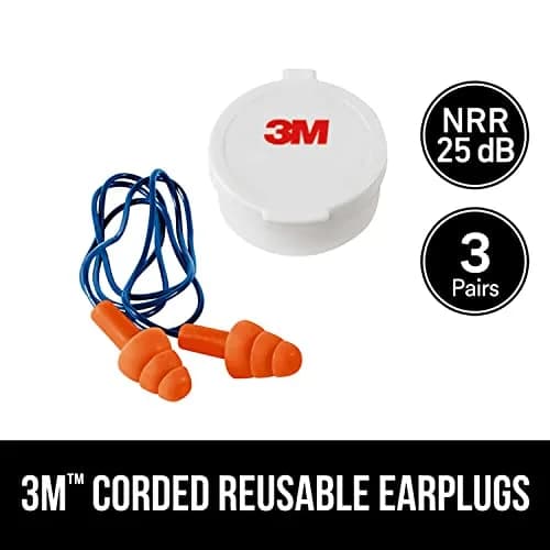 3M Corded Reusable Earplugs 6 Pair (Pack of 2) | NRR 25 dB Noise Reduction thumbnail 5