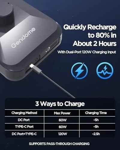 GENDOME 288Wh Power Bank for Starlink Mini | All-in-One Outdoor Camping Kit (70-120c) thumbnail 4