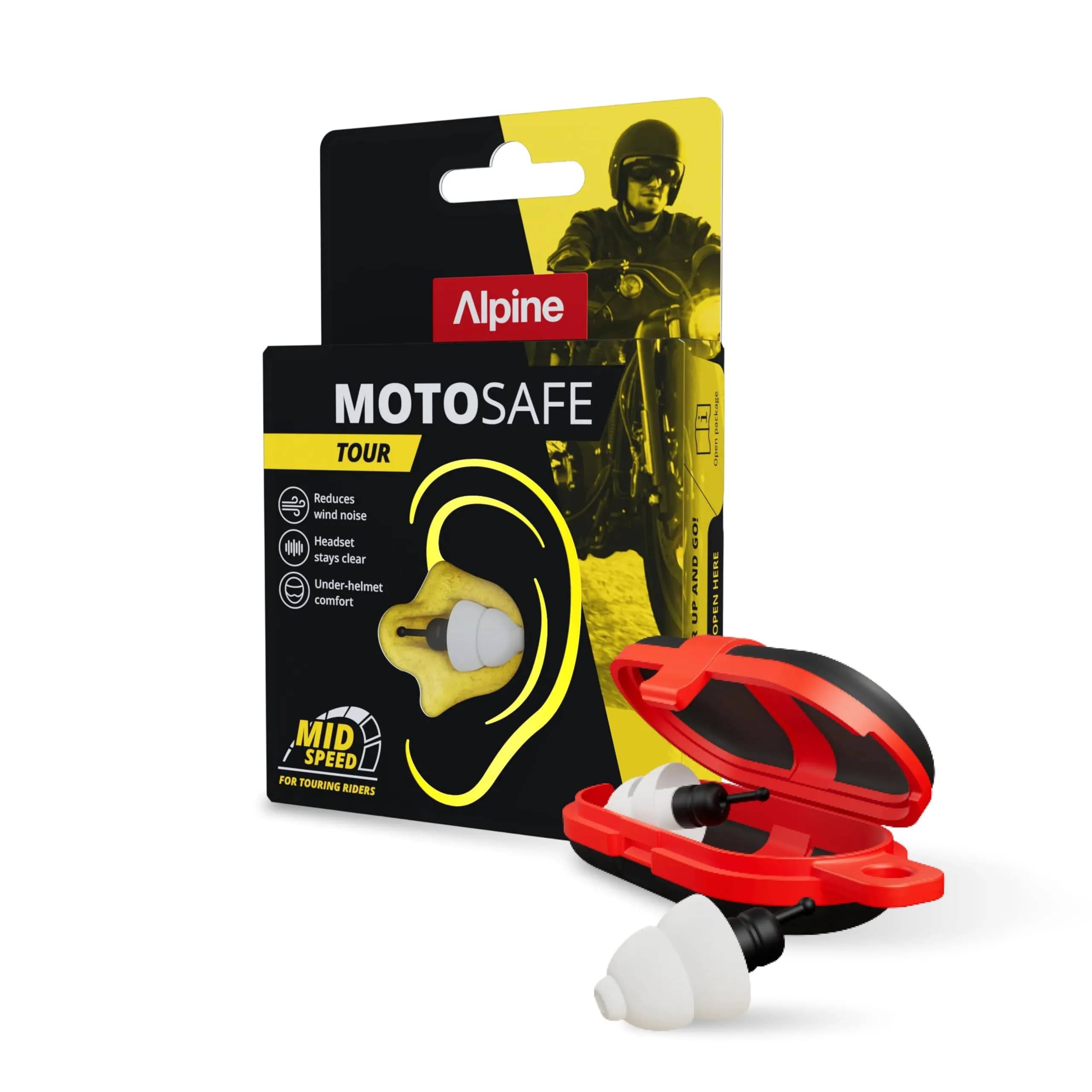 Alpine MotoSafe Duo Motorcycle Ear Plugs for Wind Noise Reduction | 2 Pairs (20dB SNR) — 2026 - Tour
