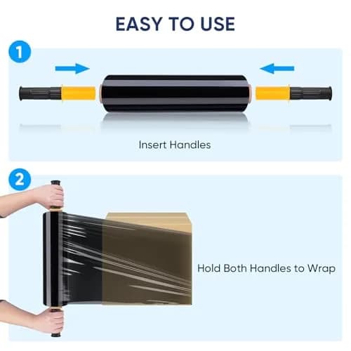 TICONN Stretch Wrap Roll 4-Pack, 15 in x 1000 ft (38 cm x 3048 m) | Industrial Strength Plastic Film for Moving & Storage thumbnail 6