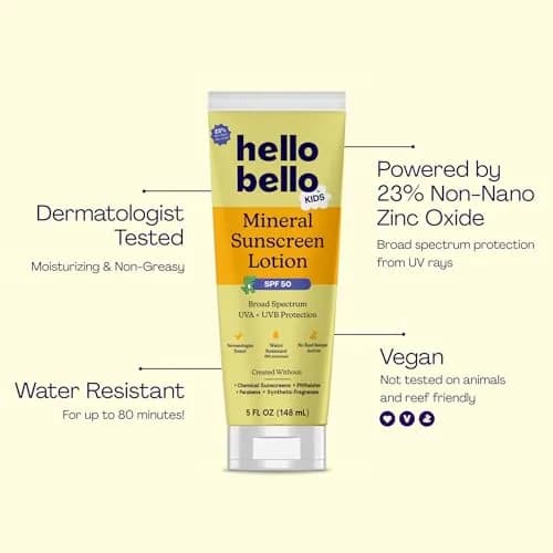 Hello Bello Kids Mineral Sunscreen Lotion SPF 50 Broad-Spectrum 148ml (5 fl oz) | Reef Friendly thumbnail 2