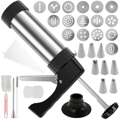 bigjvbfv Churro Maker Machine with 3 Tips & Piping Bag, Stainless Steel, Black | Easy Homemade Churros thumbnail 1