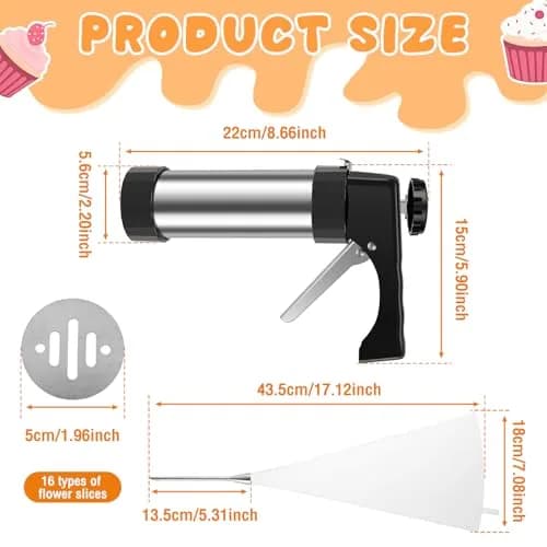 bigjvbfv Churro Maker Machine with 3 Tips & Piping Bag, Stainless Steel, Black | Easy Homemade Churros thumbnail 3