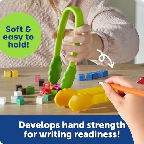 Learning Resources Flex-Grip Tongs | Fine Motor Skills for Kids, Bright Colors, Reusable Storage (15.49cm/6in) thumbnail 2