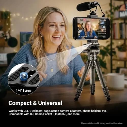 NEEWER Carbon Fiber Desktop Mini Tripod 10.8" | Portable Travel Camera Support thumbnail 6