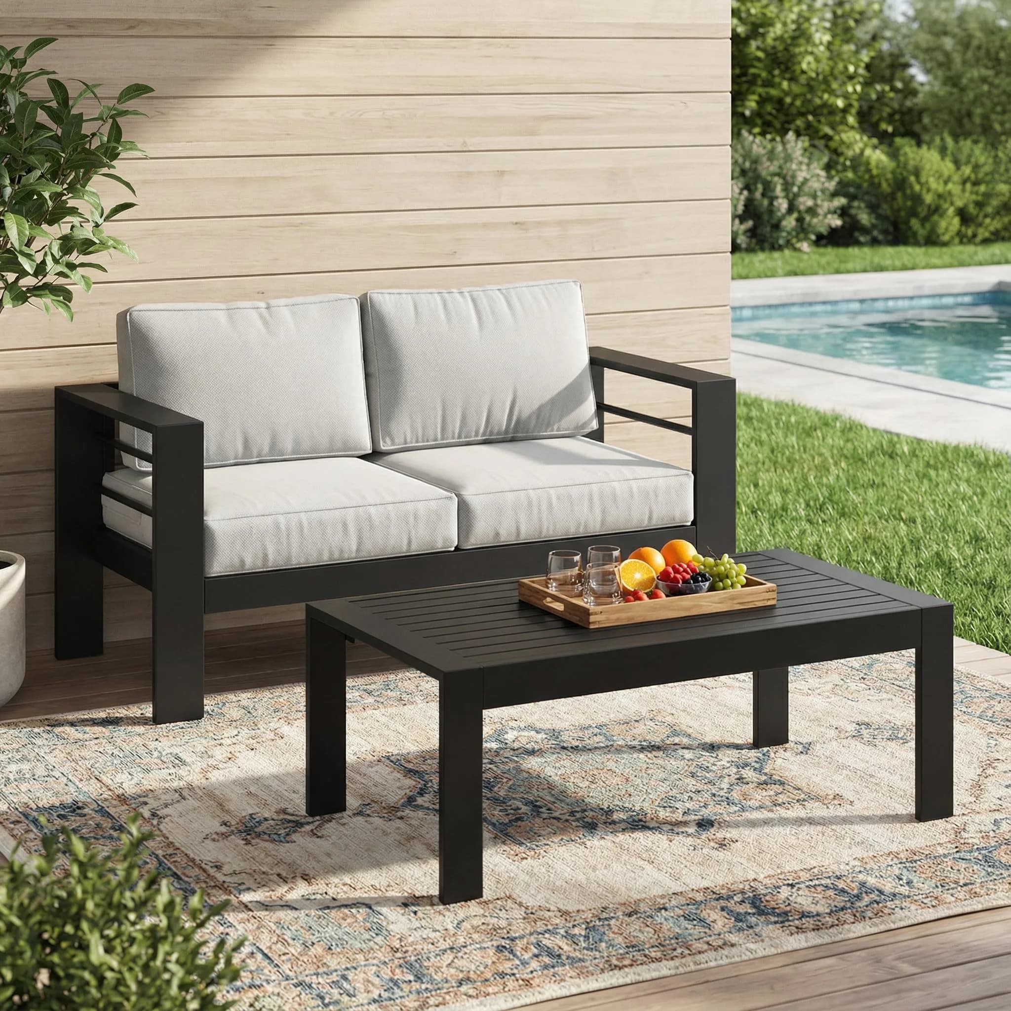 Solaste Aluminum Patio Furniture Set for All Weather | Oversized Metal Outdoor Furniture with 27.5" Deep Seating