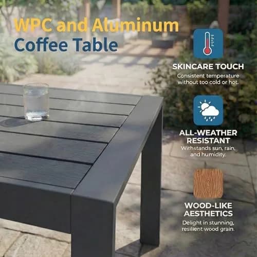 Solaste Aluminum Patio Furniture Set for All Weather | Oversized Metal Outdoor Furniture with 27.5" Deep Seating thumbnail 7