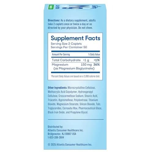 SlowMag Magnesium Glycinate Caplets 100 Count | Slow-Release Calm & Stress Support thumbnail 7